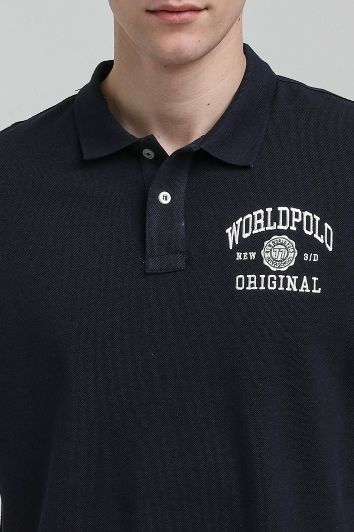 New World Polo Polo Yaka Lacivert Regular Custom Polo 23SSM10250