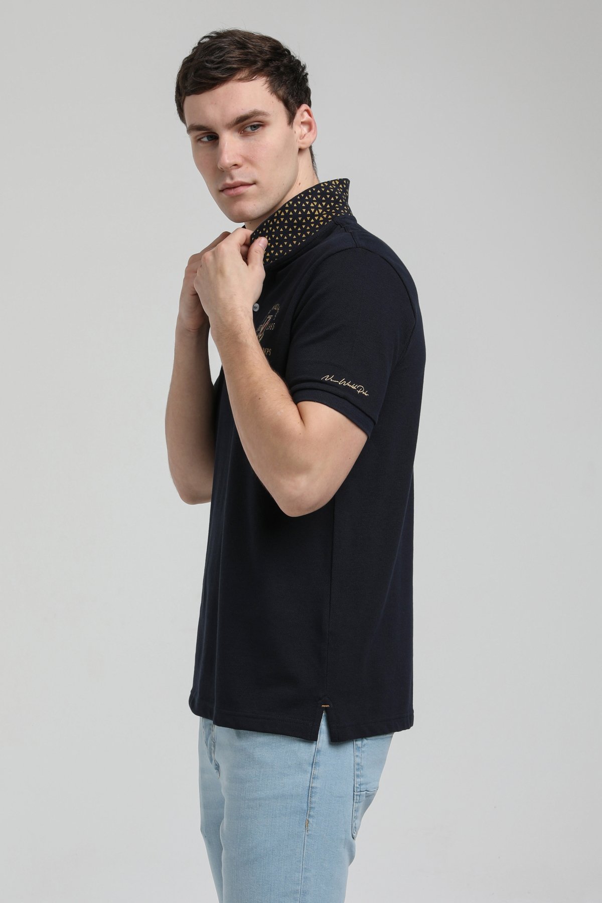 New World Polo Polo Yaka Lacivert Regular Custom Polo 23SSM10251
