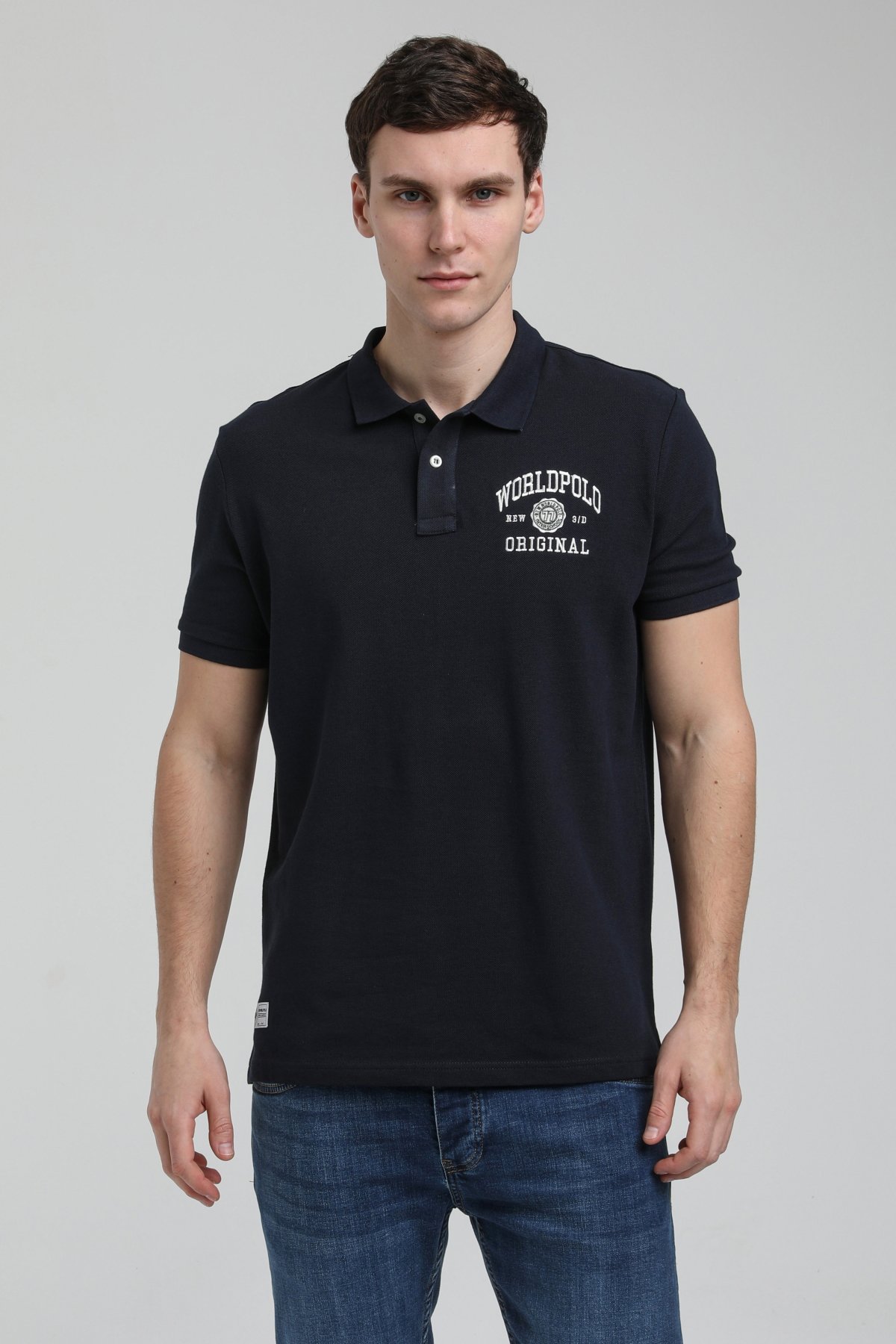 New World Polo Polo Yaka Lacivert Regular Custom Polo 23SSM10250