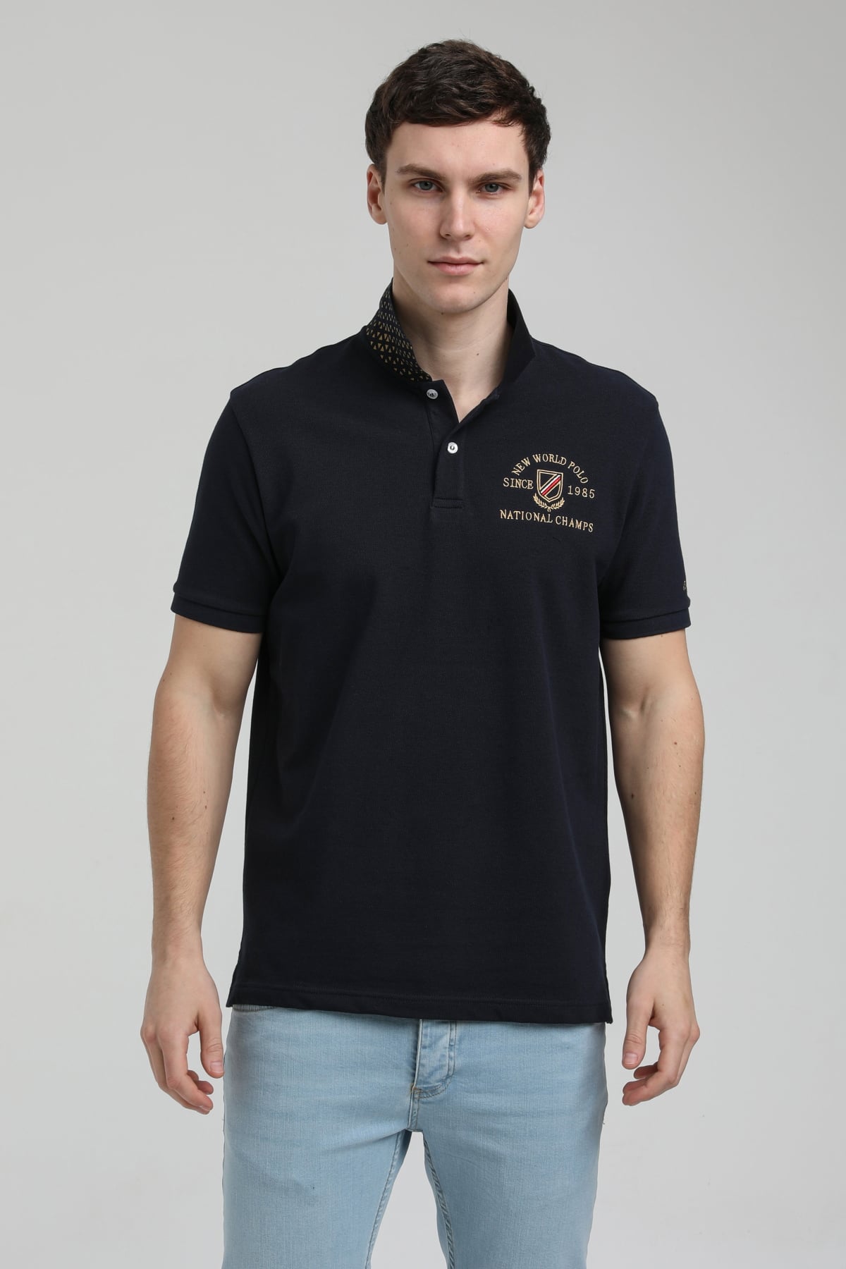New World Polo Polo Yaka Lacivert Regular Custom Polo 23SSM10251