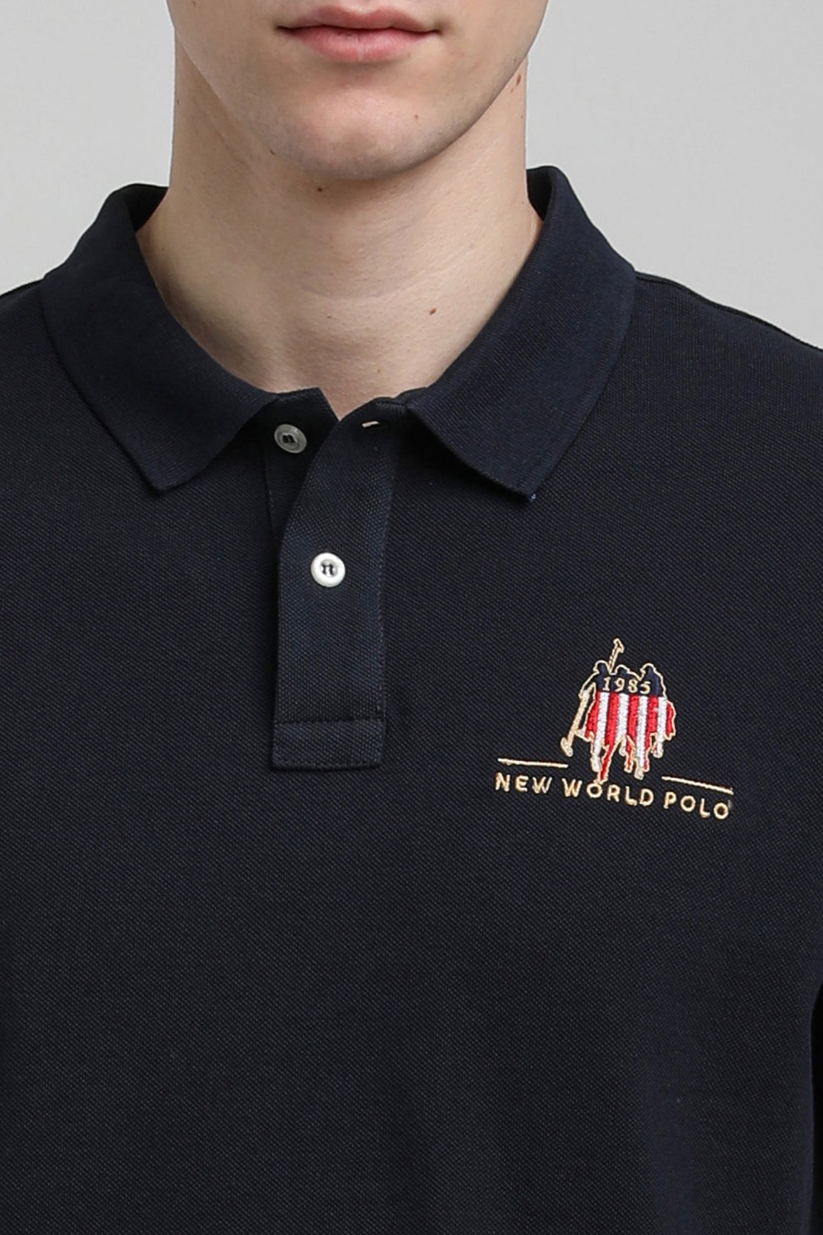New World Polo Polo Yaka Lacivert Slim Fit Polo 23SSM10249