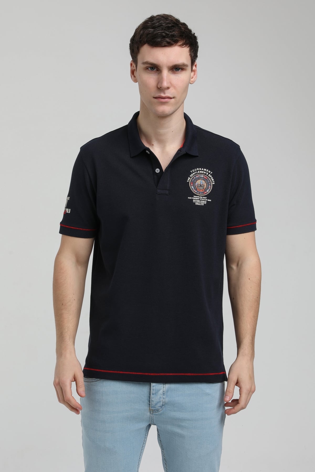 New World Polo Polo Yaka Lacivert Slim Fit Polo 23SSM10258