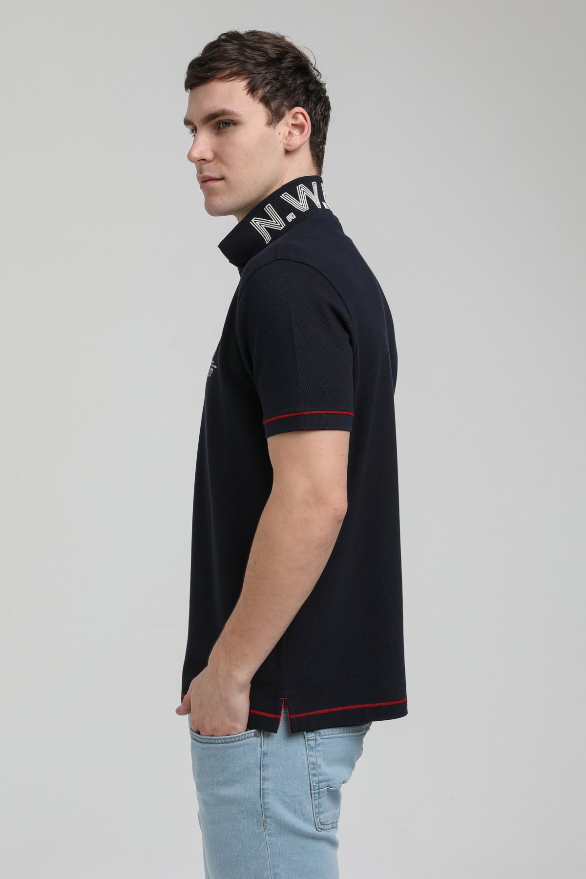 New World Polo Polo Yaka Lacivert Slim Fit Polo 23SSM10258