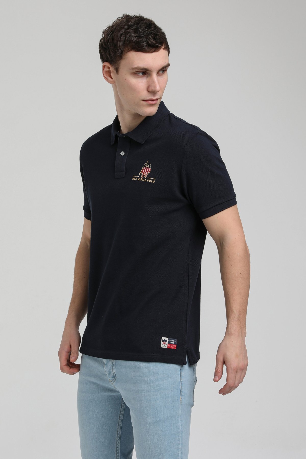 New World Polo Polo Yaka Lacivert Slim Fit Polo 23SSM10249