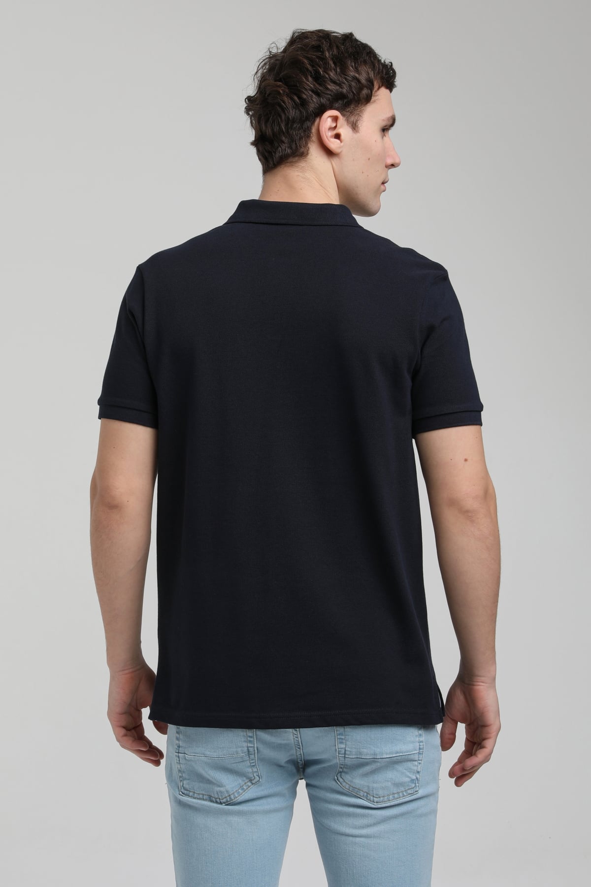 New World Polo Polo Yaka Lacivert Slim Fit Polo 23SSM10249