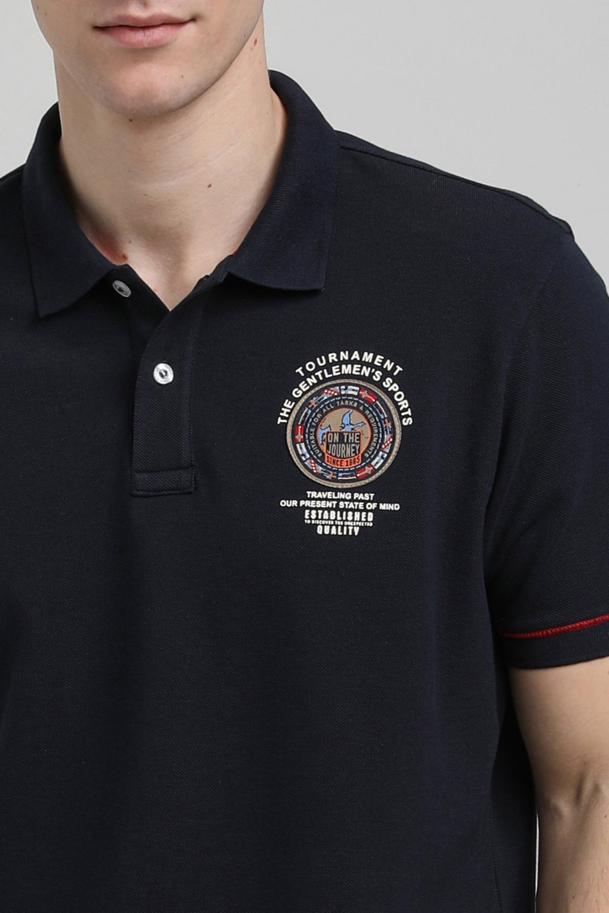New World Polo Polo Yaka Lacivert Slim Fit Polo 23SSM10258