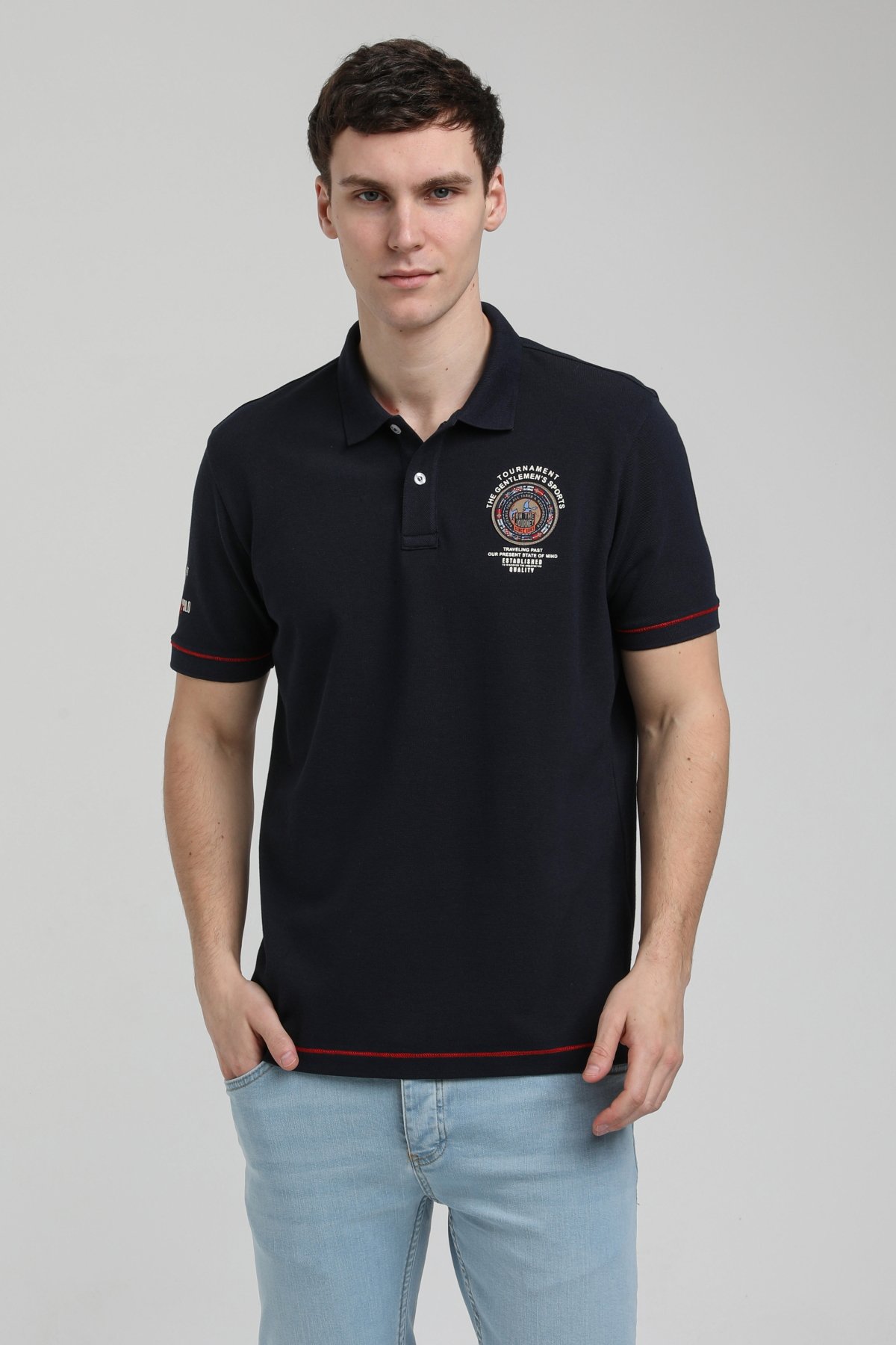 New World Polo Polo Yaka Lacivert Slim Fit Polo 23SSM10258