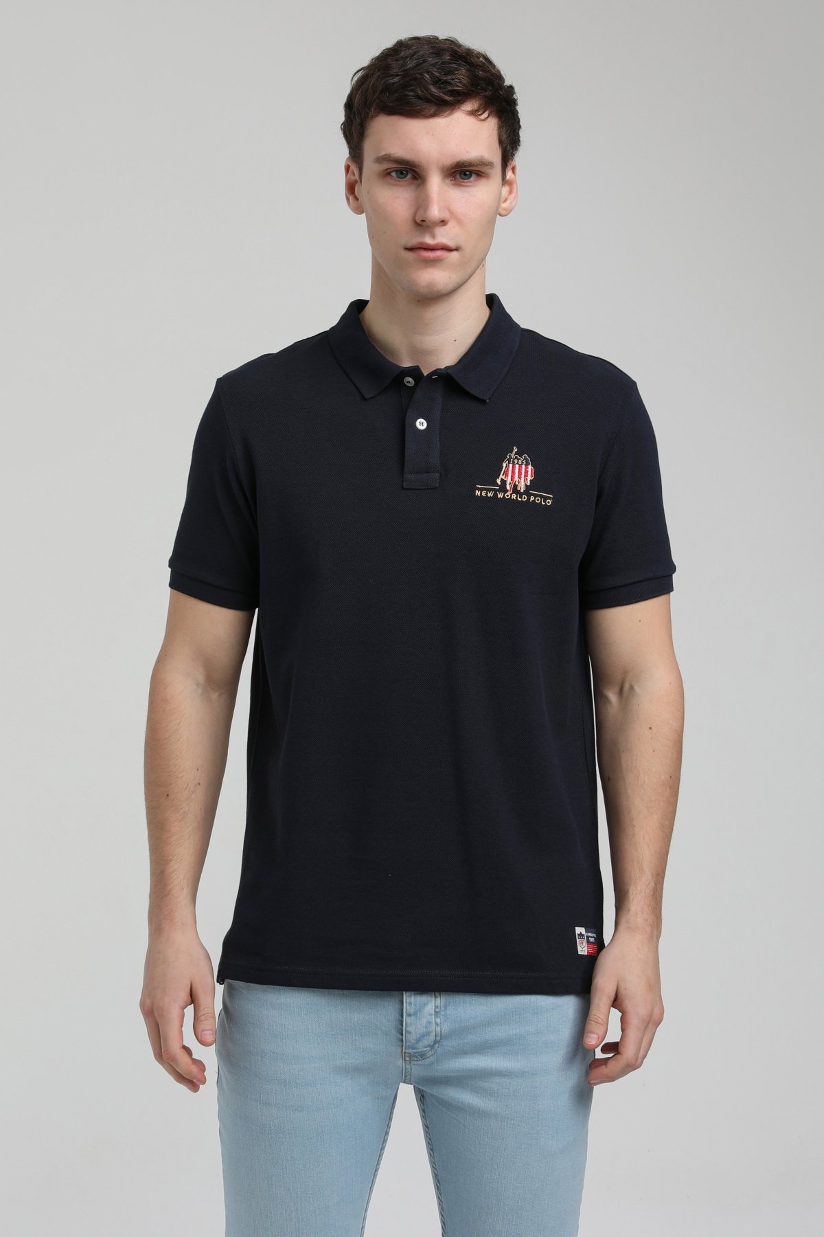 New World Polo Polo Yaka Lacivert Slim Fit Polo 23SSM10249