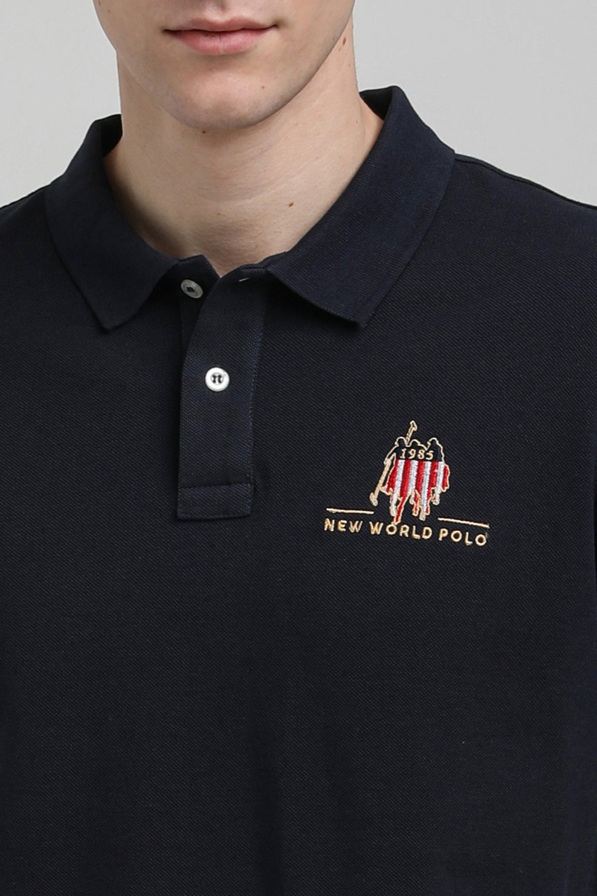 New World Polo Polo Yaka Lacivert Slim Fit Polo 23SSM10249