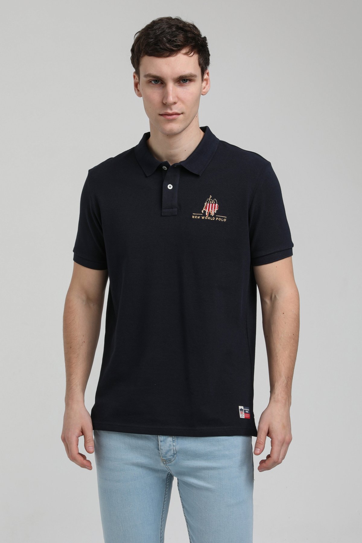 New World Polo Polo Yaka Lacivert Slim Fit Polo 23SSM10249