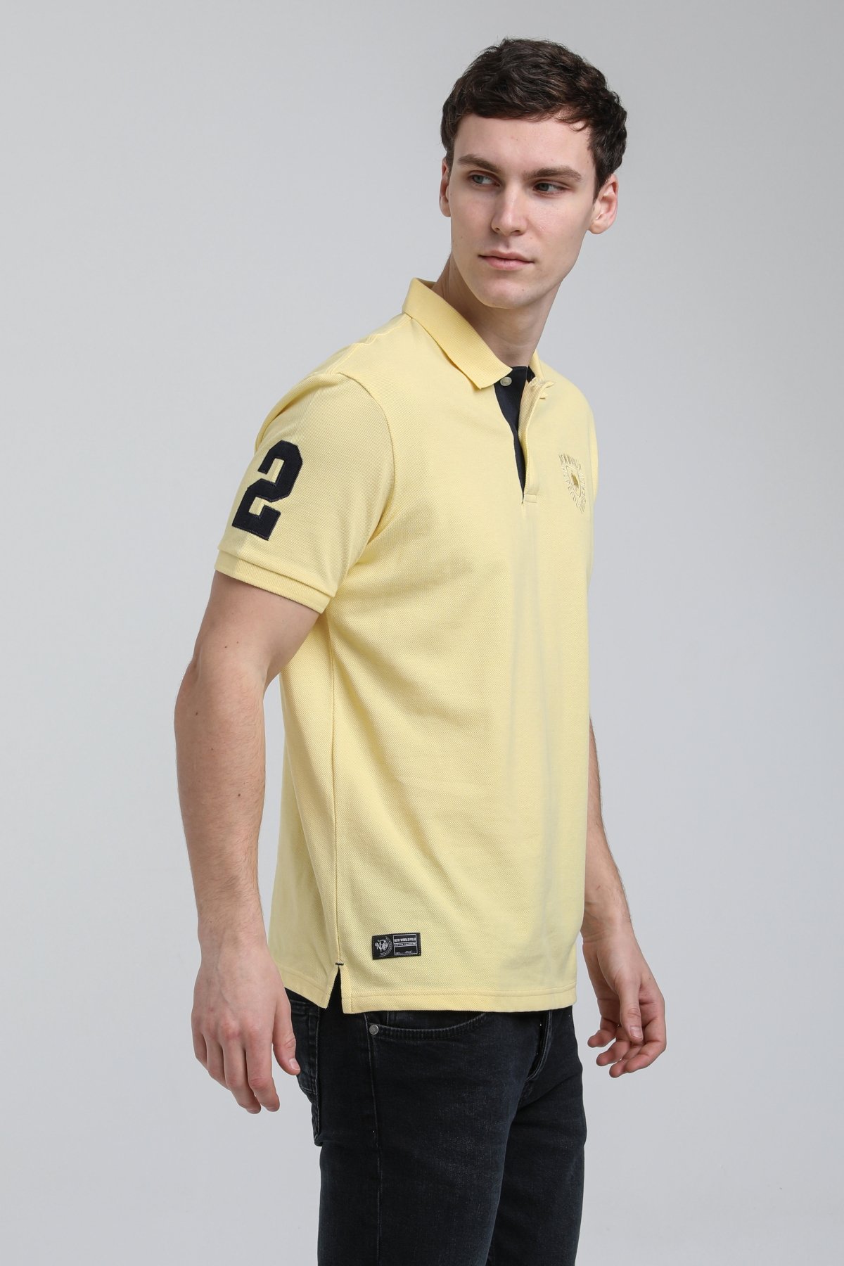 New World Polo Polo Yaka Sarı Regular Custom Polo 23SSM10253