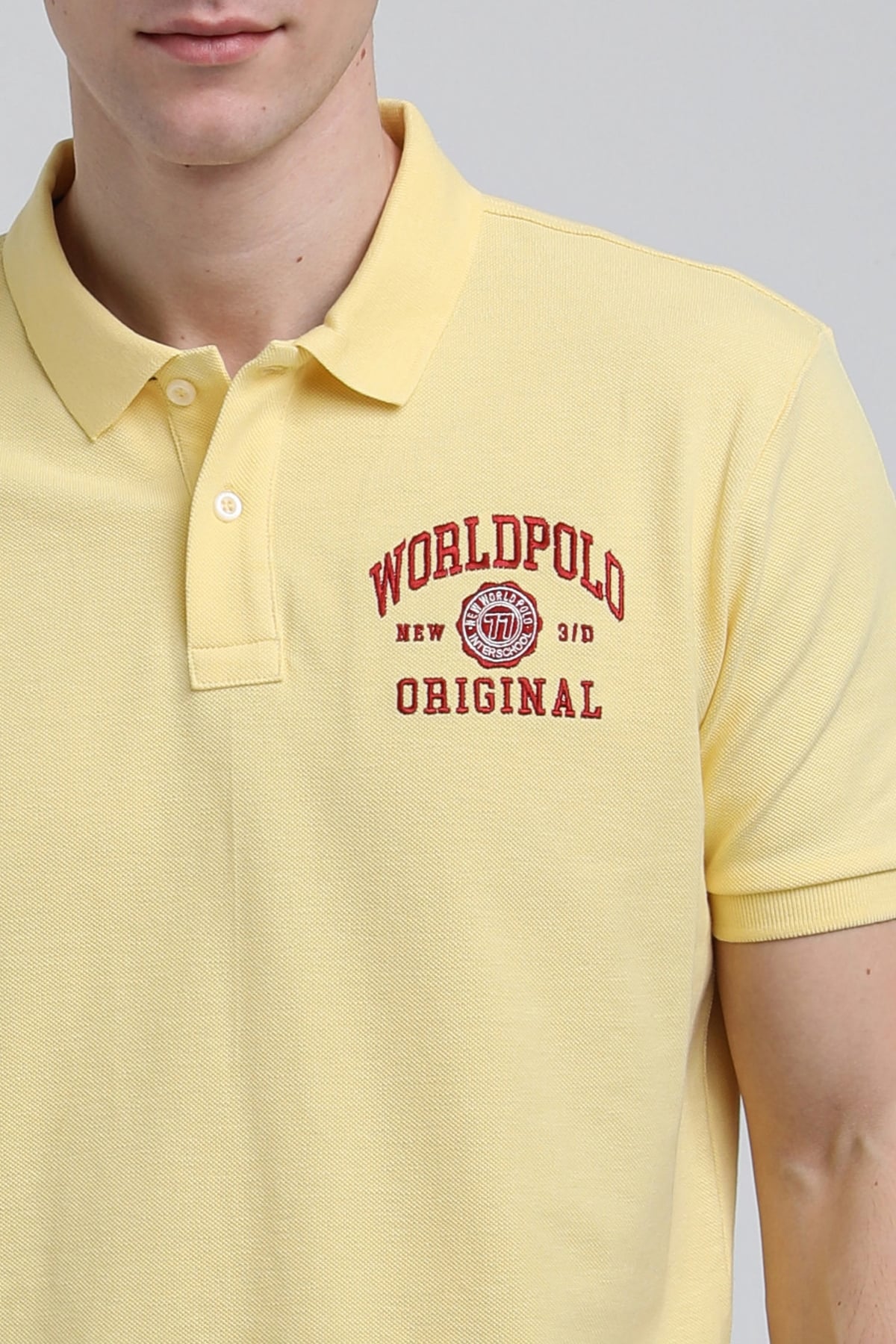 New World Polo Polo Yaka Sarı Regular Custom Polo 23SSM10250