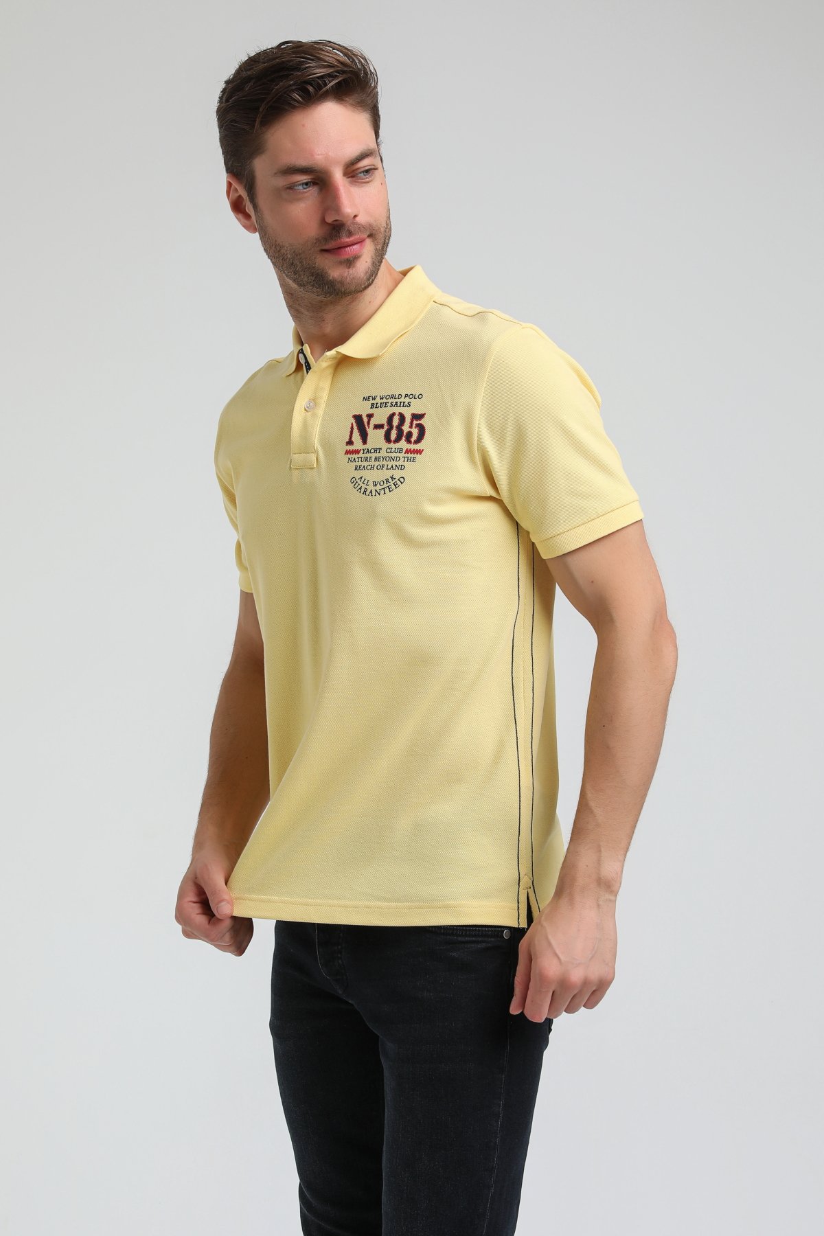 New World Polo Polo Yaka Sarı Regular Custom Polo 23SSM10273
