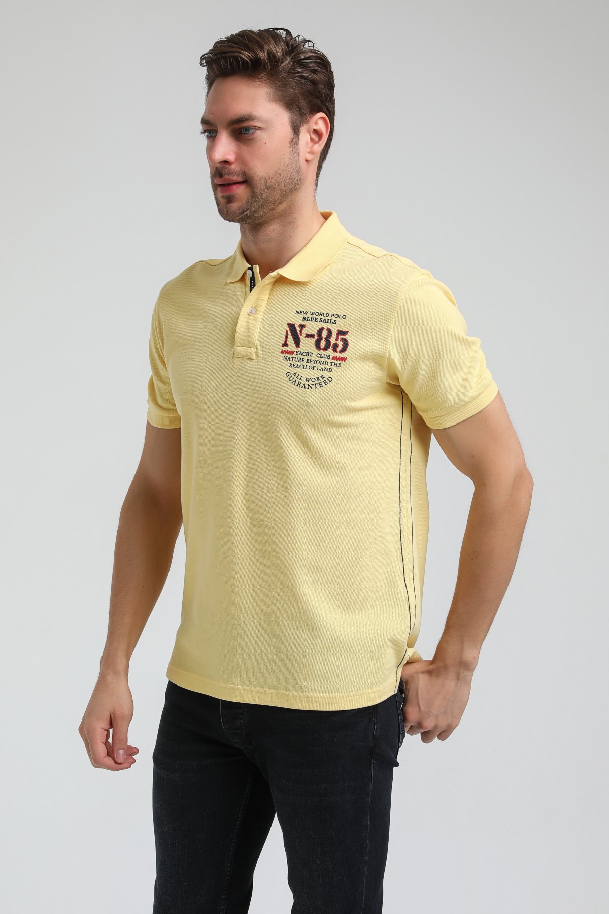 New World Polo Polo Yaka Sarı Regular Custom Polo 23SSM10273