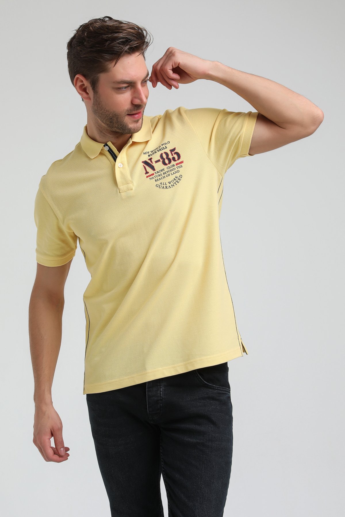 New World Polo Polo Yaka Sarı Regular Custom Polo 23SSM10273