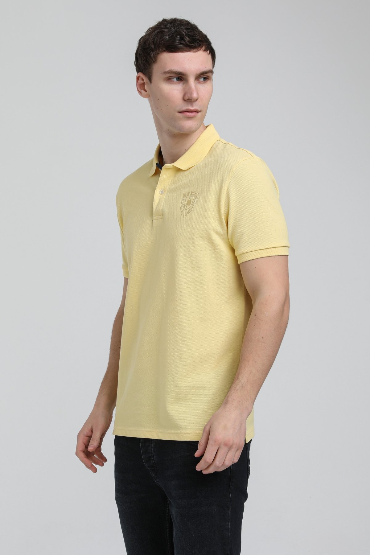 New World Polo Polo Yaka Sarı Regular Custom Polo 23SSM10253