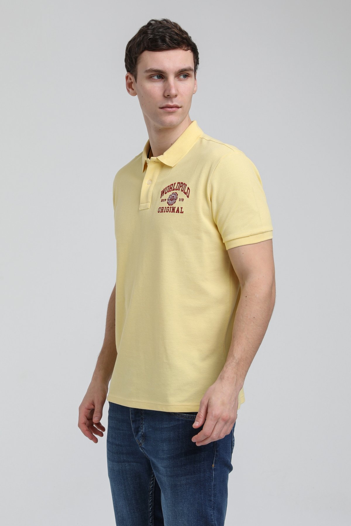 New World Polo Polo Yaka Sarı Regular Custom Polo 23SSM10250