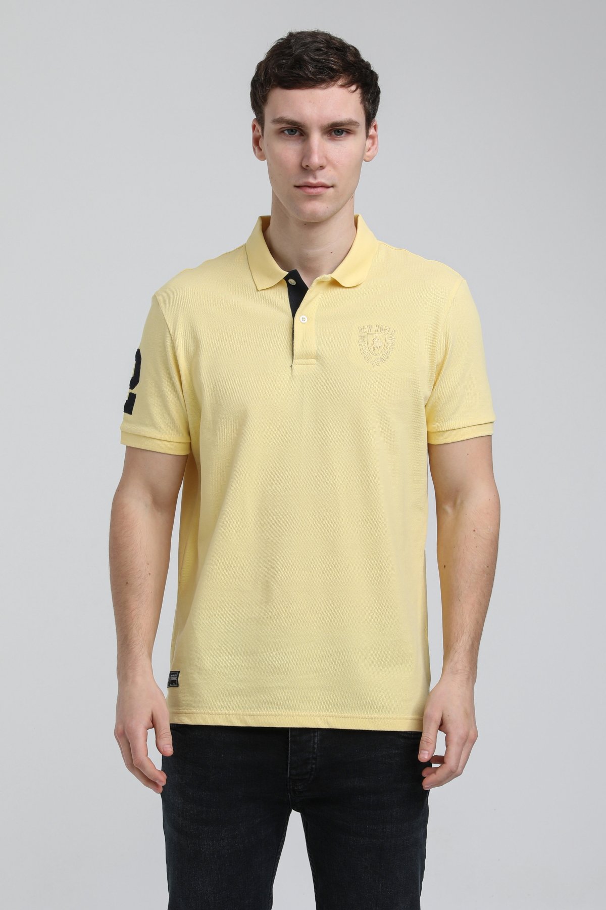 New World Polo Polo Yaka Sarı Regular Custom Polo 23SSM10253