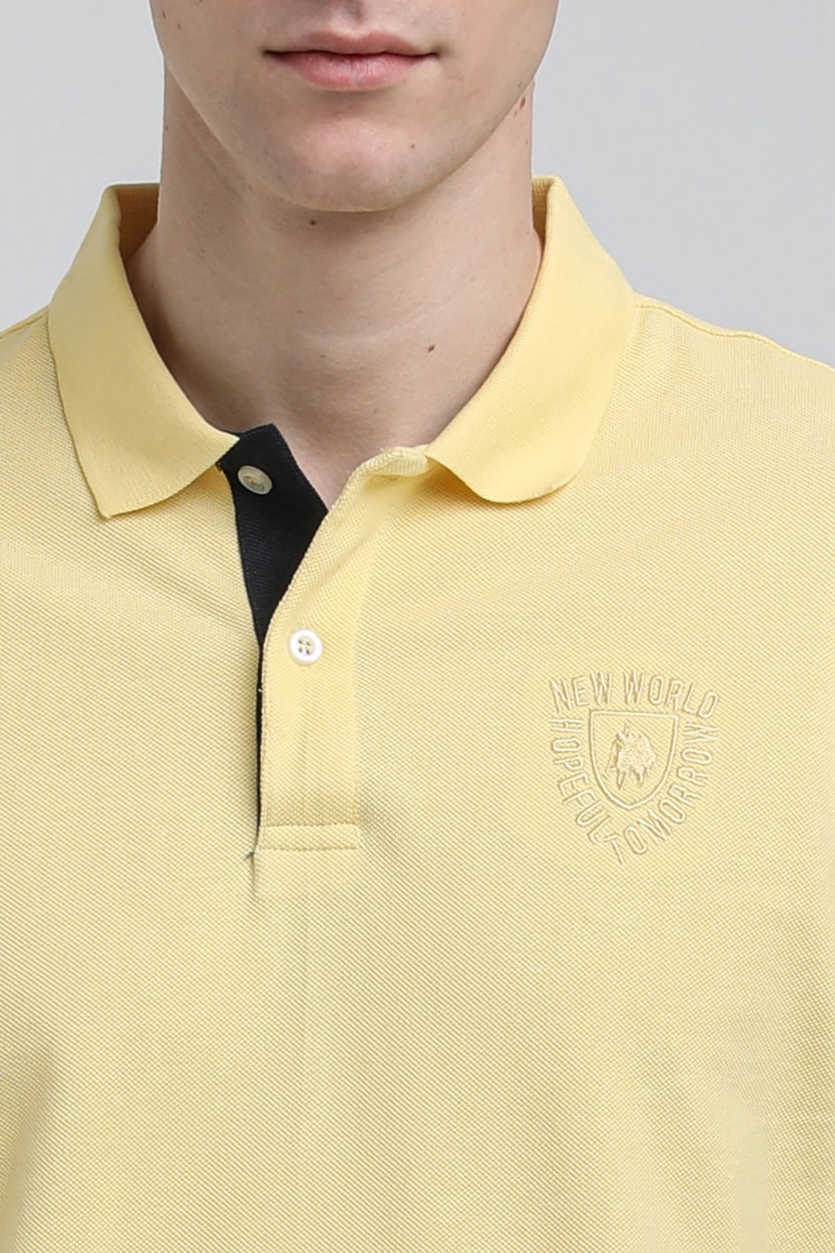 New World Polo Polo Yaka Sarı Regular Custom Polo 23SSM10253