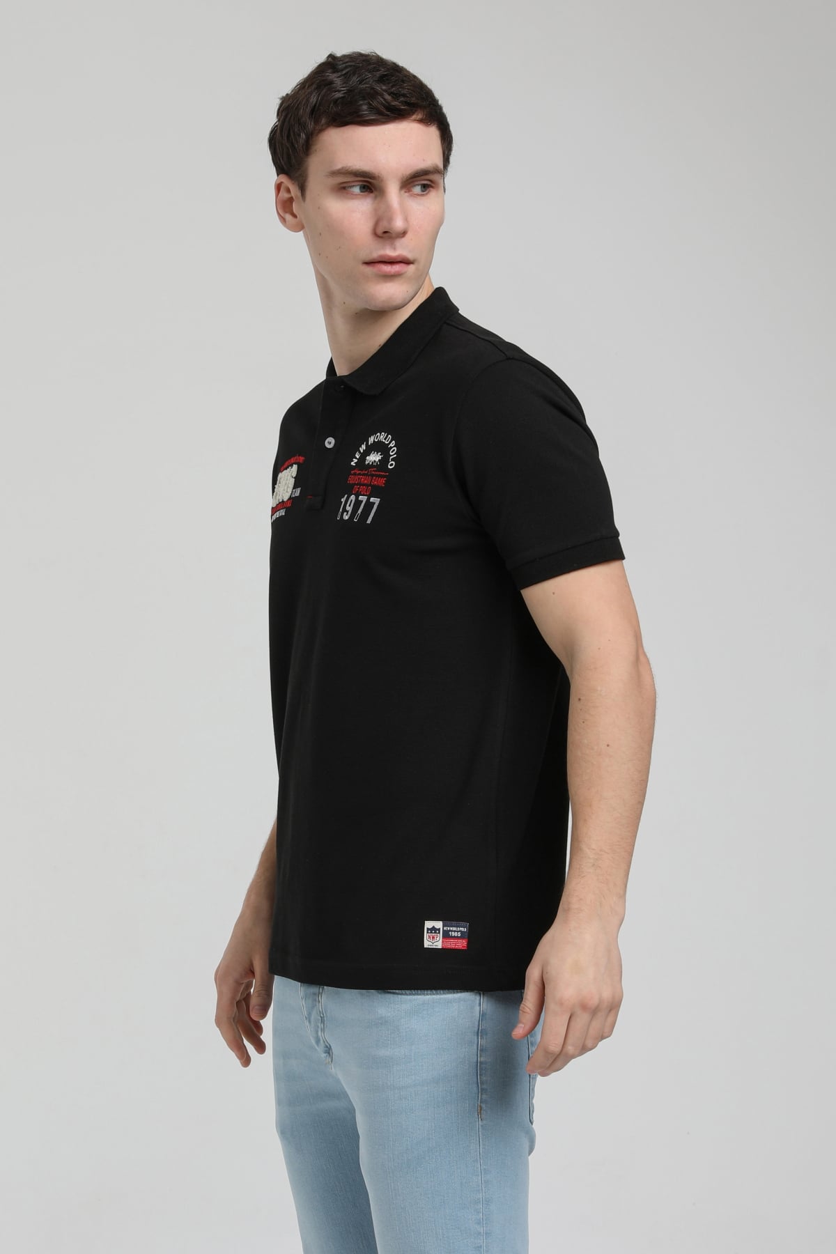 New World Polo Polo Yaka Siyah Regular Custom Polo 23SSM10256