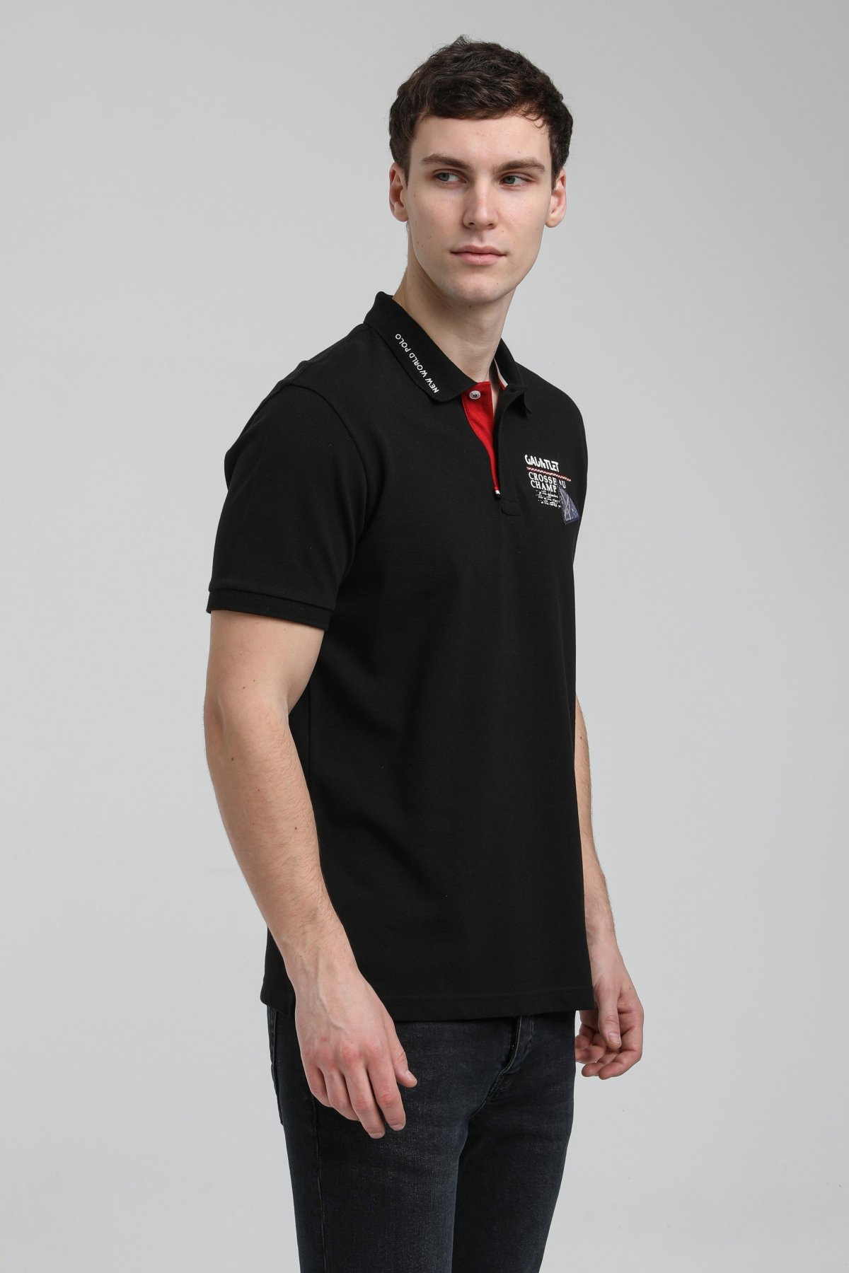 New World Polo Polo Yaka Siyah Regular Custom Polo 23SSM10255