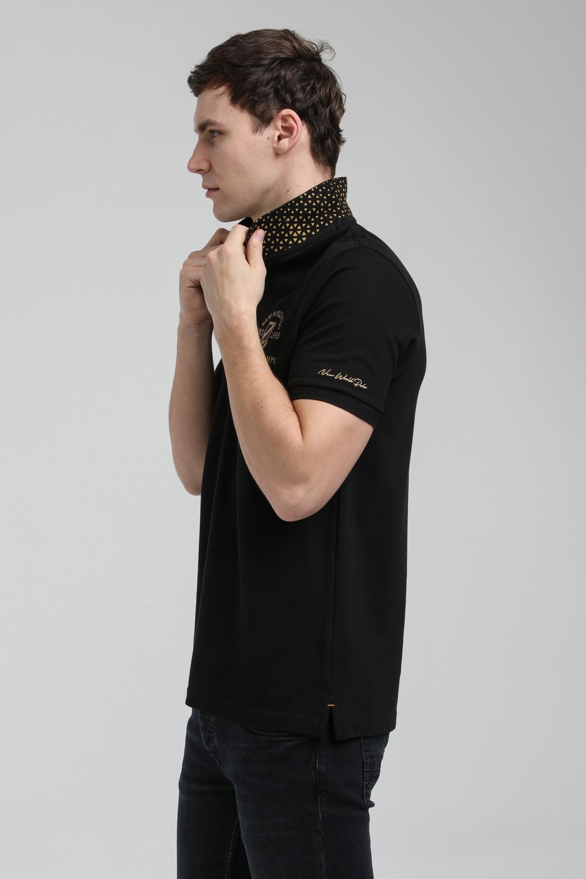 New World Polo Polo Yaka Siyah Regular Custom Polo 23SSM10251