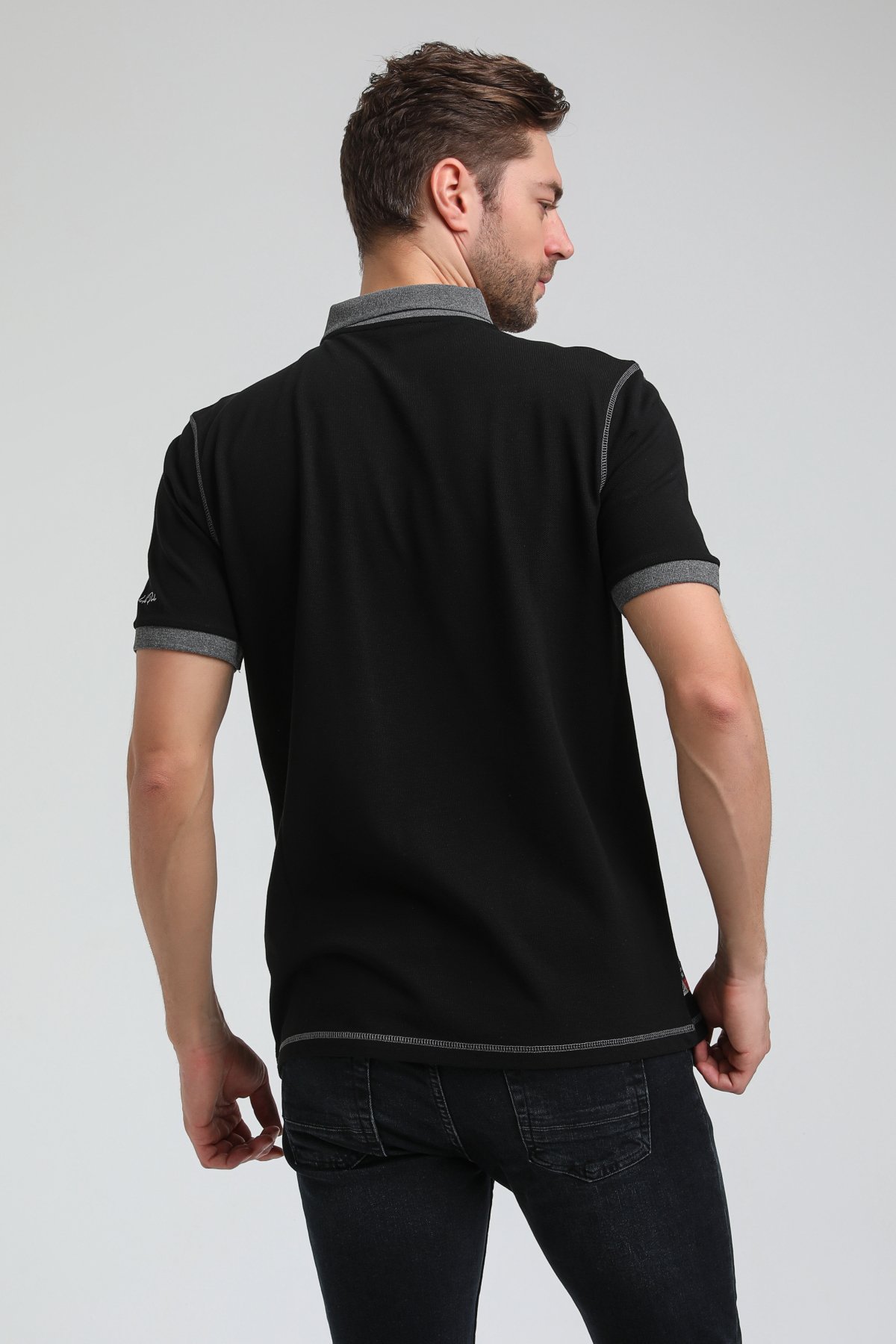 New World Polo Polo Yaka Siyah Regular Custom Polo 23SSM10257