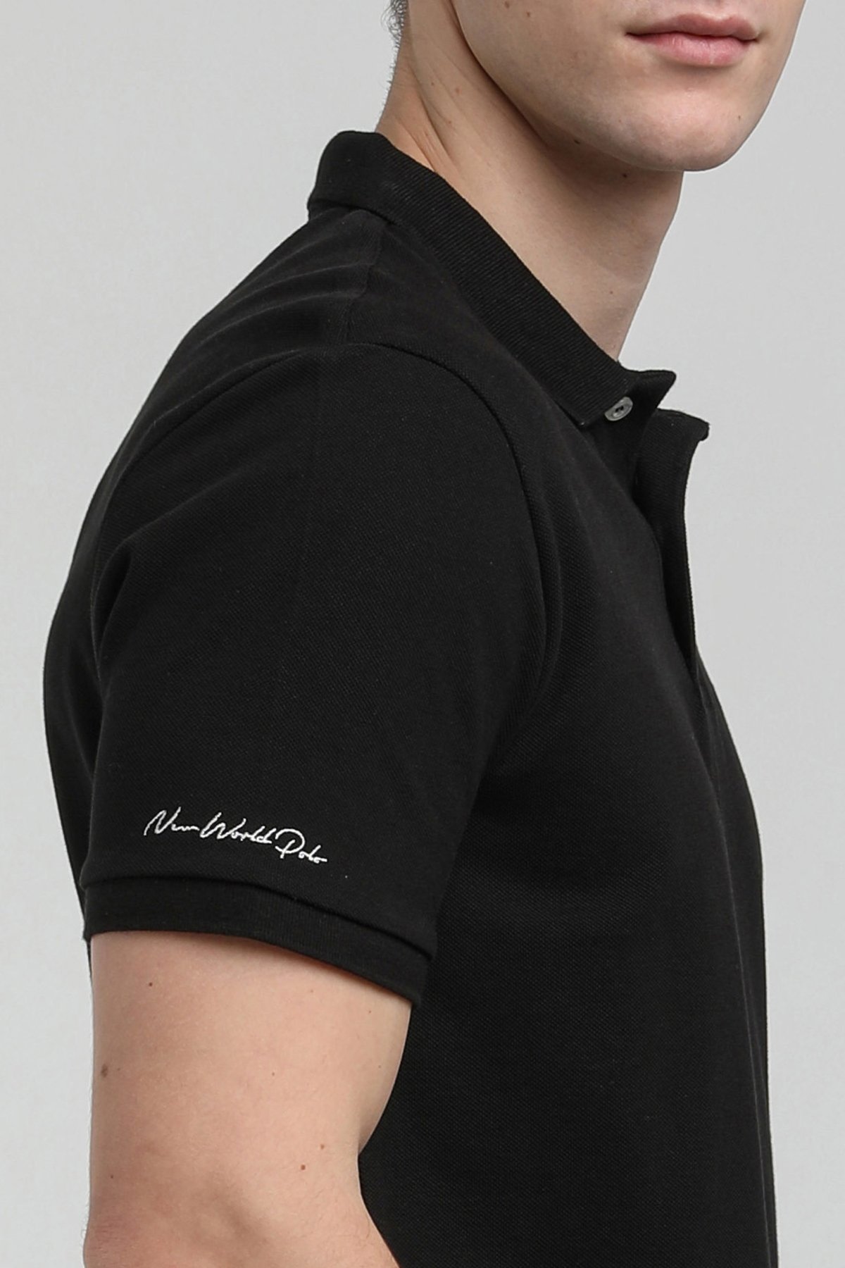 New World Polo Polo Yaka Siyah Regular Custom Polo 23SSM10248