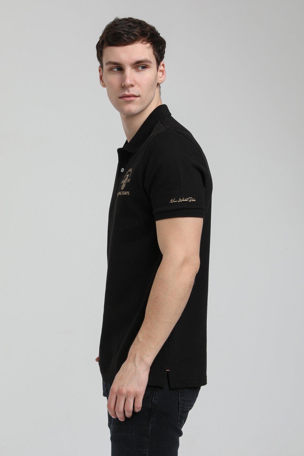 New World Polo Polo Yaka Siyah Regular Custom Polo 23SSM10251