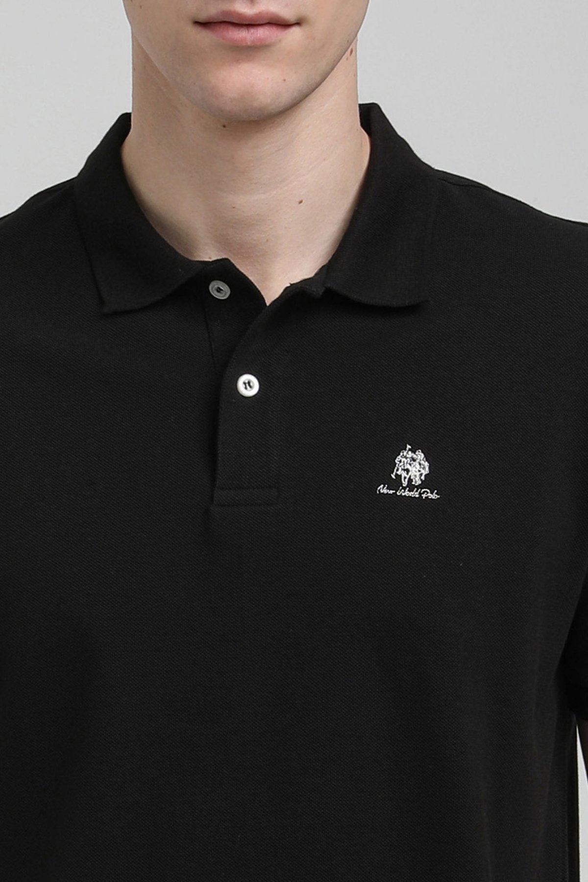 New World Polo Polo Yaka Siyah Regular Custom Polo 23SSM10248