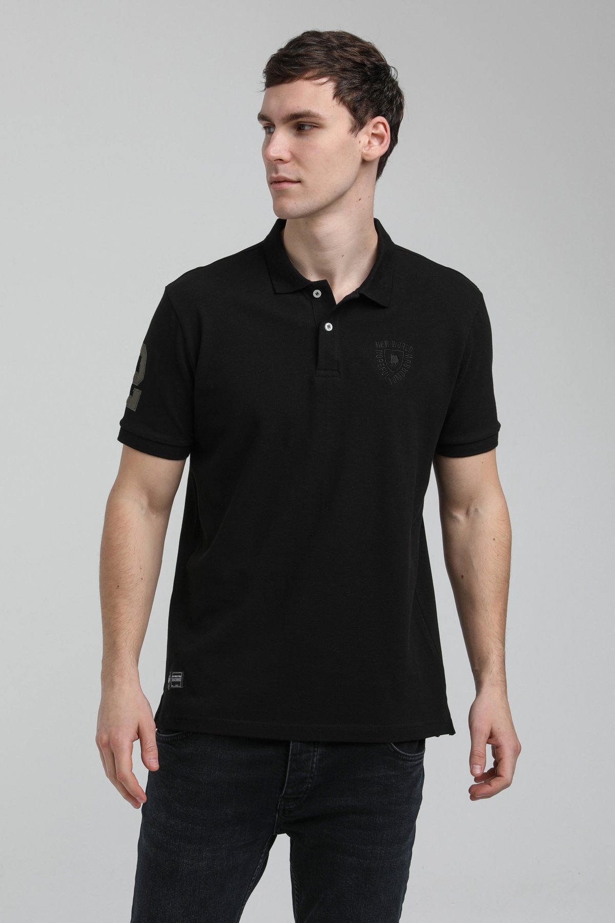New World Polo Polo Yaka Siyah Regular Custom Polo 23SSM10253