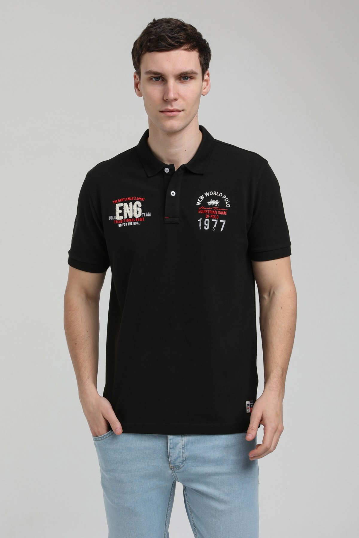 New World Polo Polo Yaka Siyah Regular Custom Polo 23SSM10256