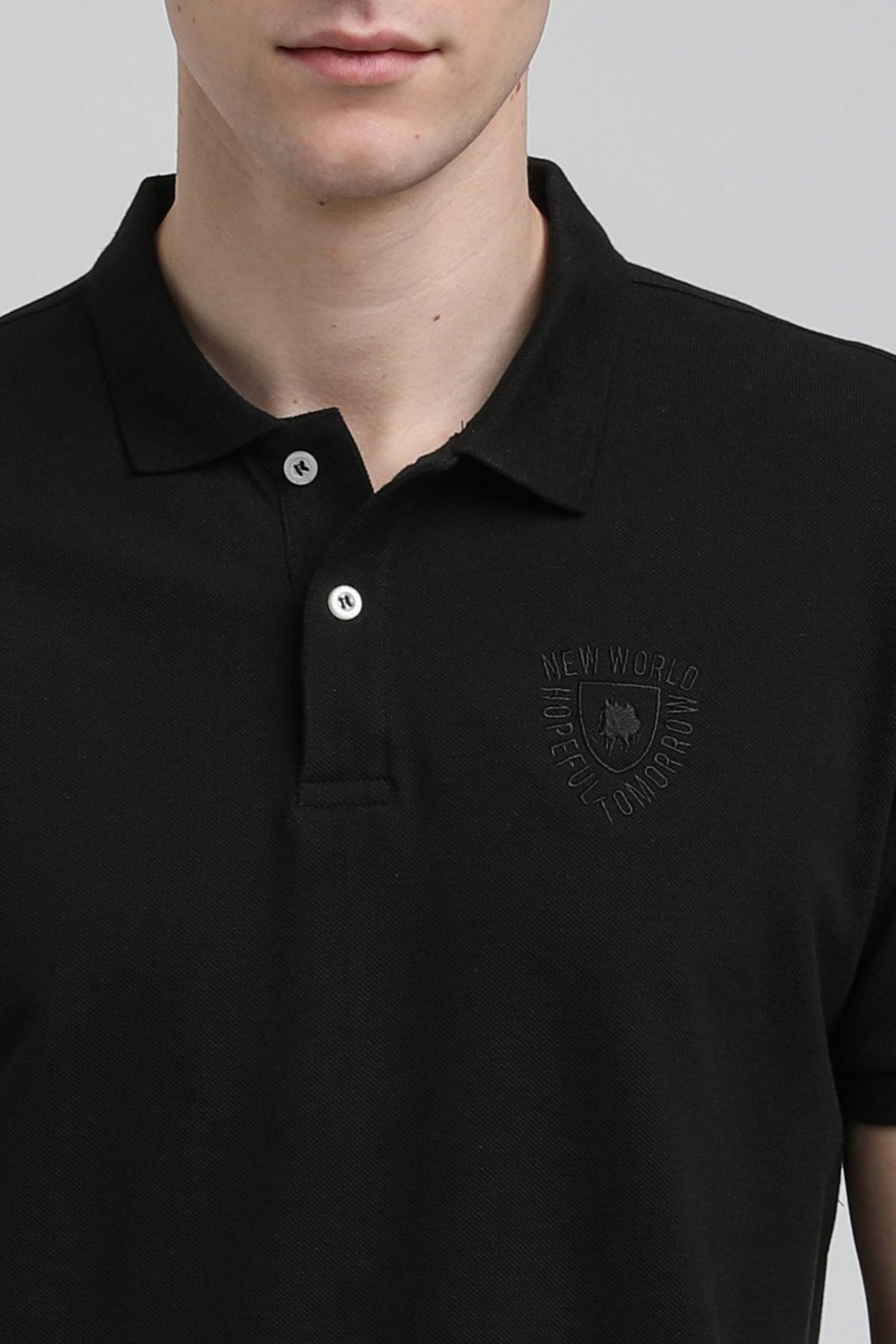 New World Polo Polo Yaka Siyah Regular Custom Polo 23SSM10253