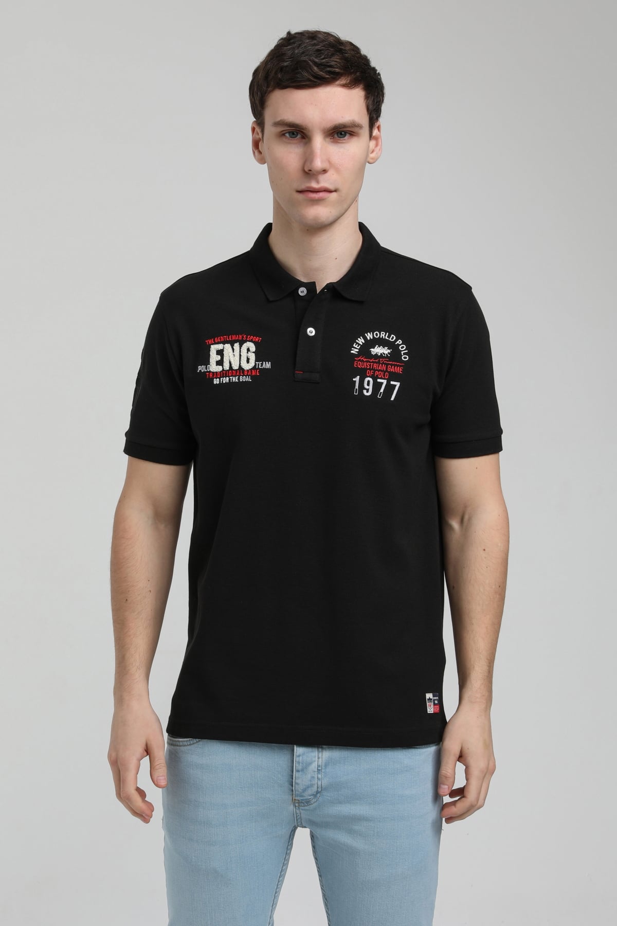 New World Polo Polo Yaka Siyah Regular Custom Polo 23SSM10256