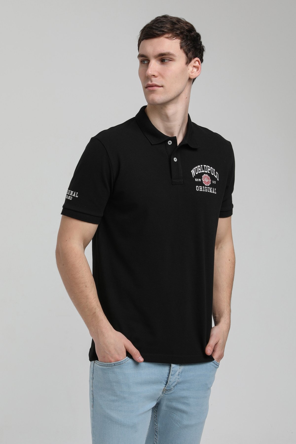 New World Polo Polo Yaka Siyah Regular Custom Polo 23SSM10250