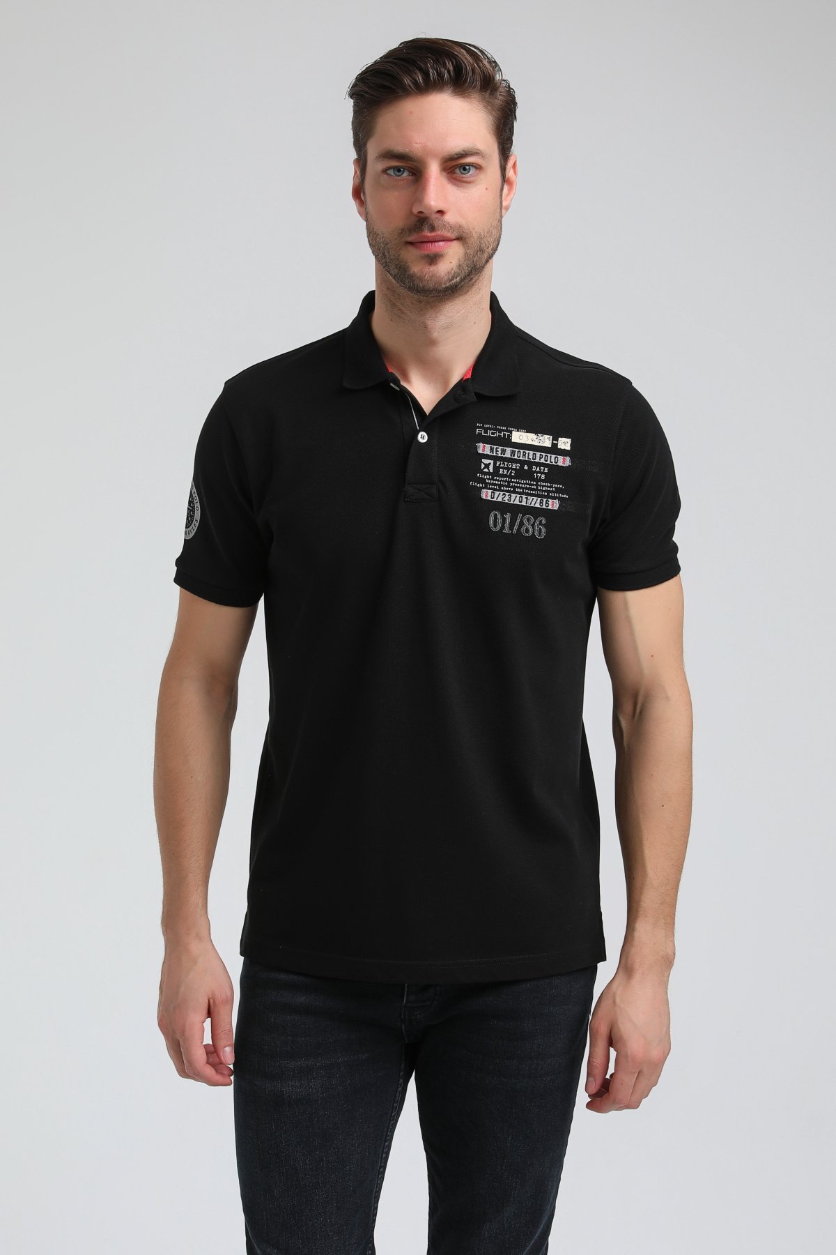 New World Polo Polo Yaka Siyah Regular Custom Polo 23SSM10270