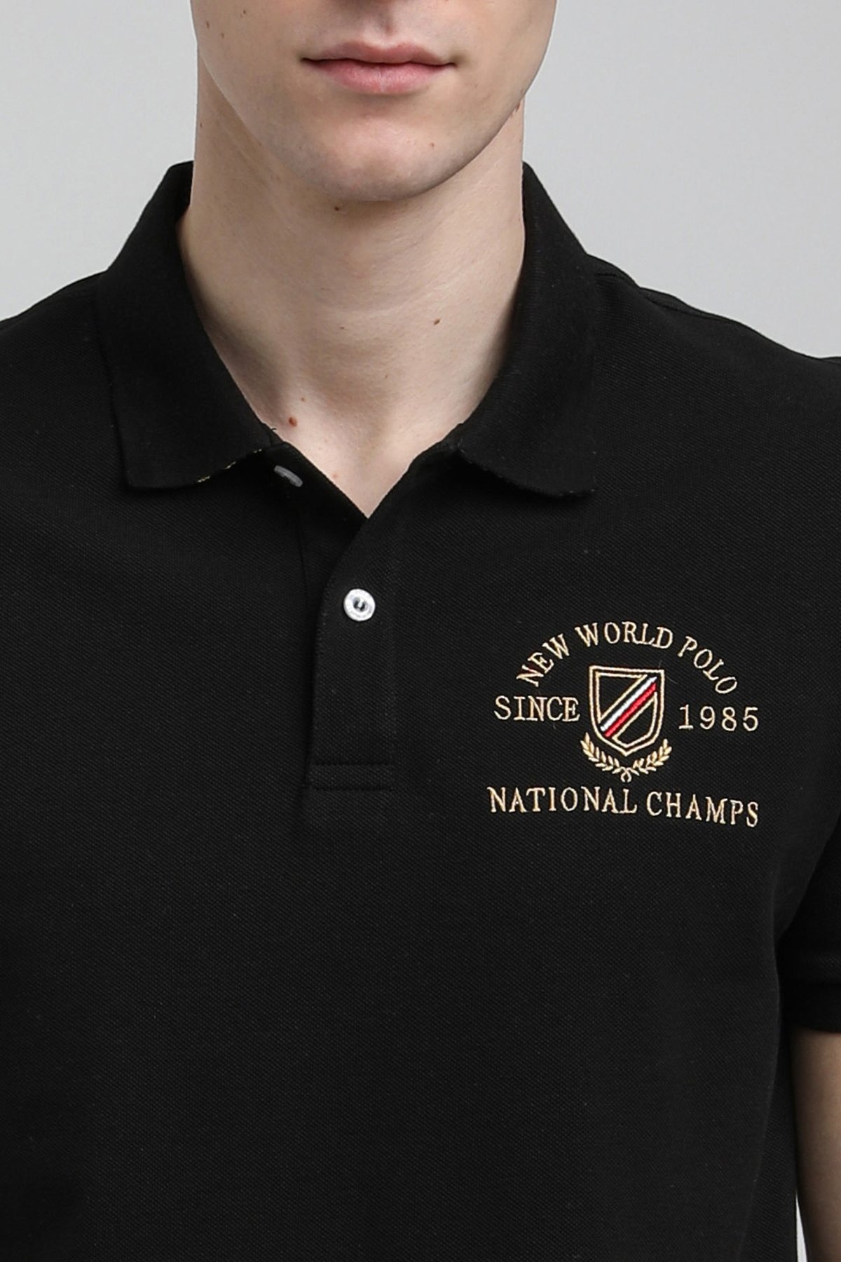 New World Polo Polo Yaka Siyah Regular Custom Polo 23SSM10251