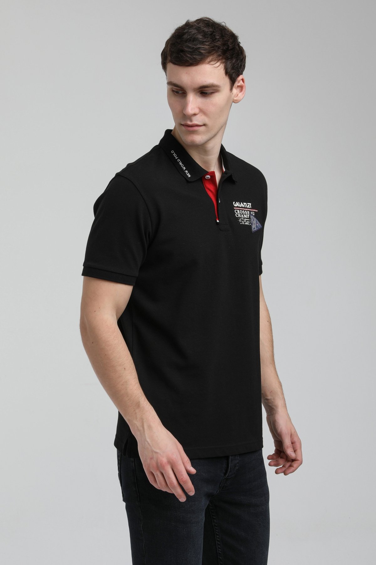 New World Polo Polo Yaka Siyah Regular Custom Polo 23SSM10255