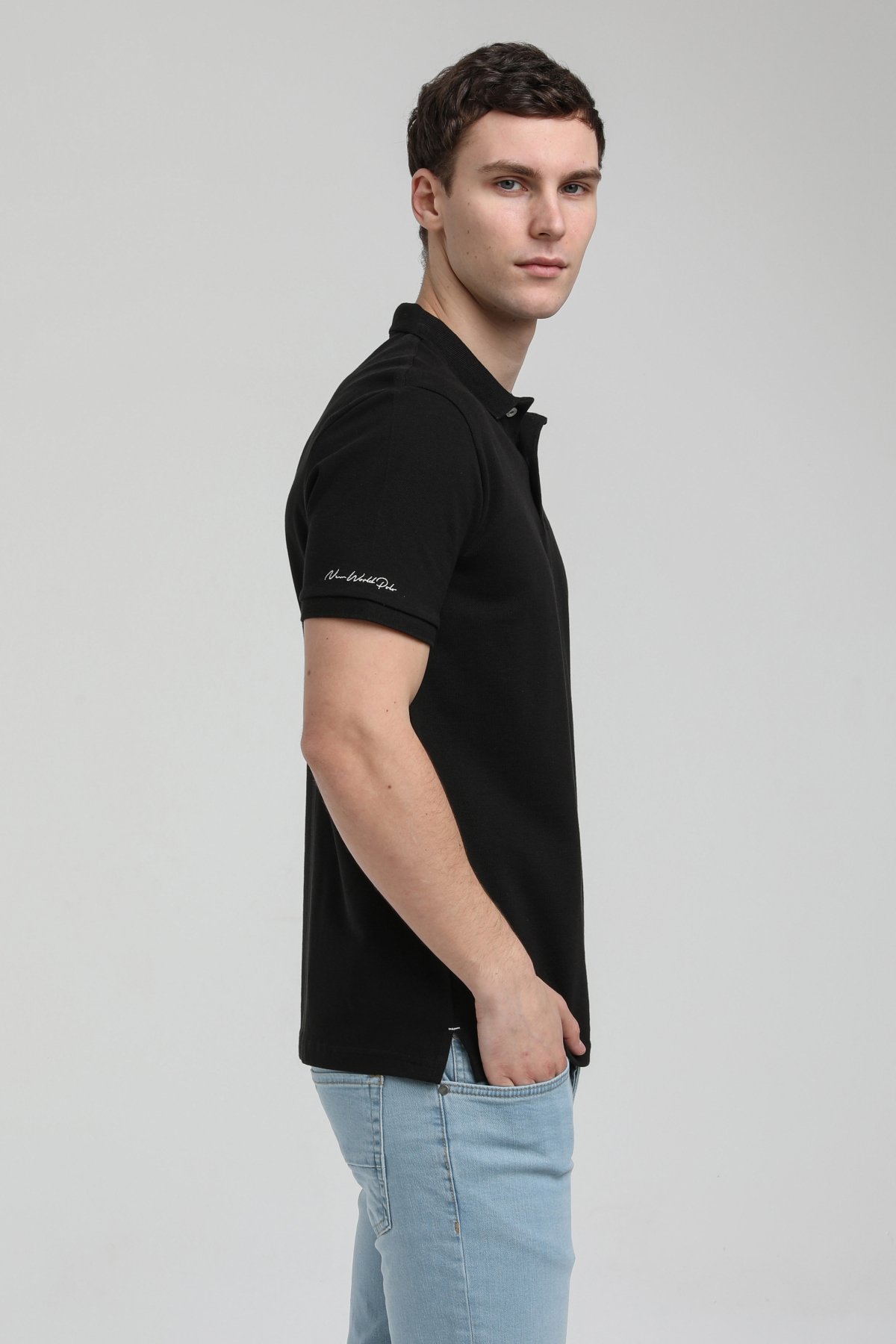 New World Polo Polo Yaka Siyah Regular Custom Polo 23SSM10248