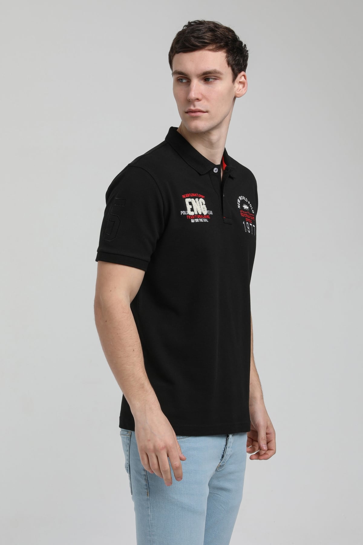 New World Polo Polo Yaka Siyah Regular Custom Polo 23SSM10256