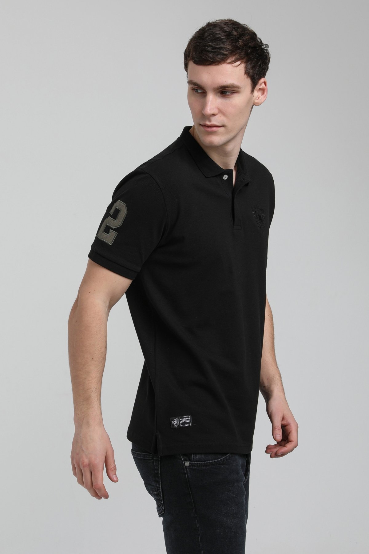 New World Polo Polo Yaka Siyah Regular Custom Polo 23SSM10253