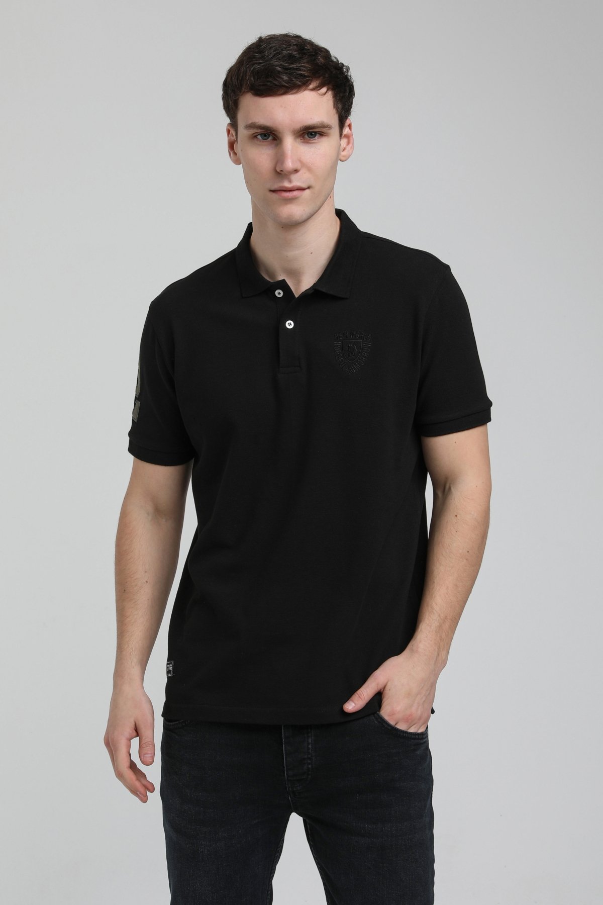 New World Polo Polo Yaka Siyah Regular Custom Polo 23SSM10253