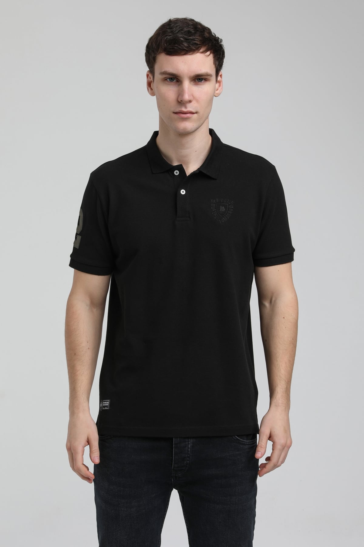 New World Polo Polo Yaka Siyah Regular Custom Polo 23SSM10253