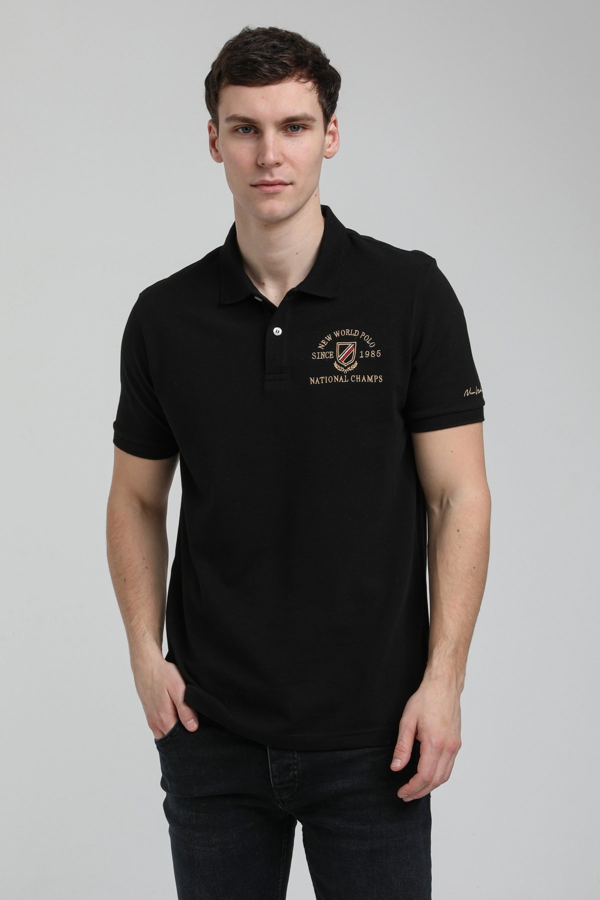 New World Polo Polo Yaka Siyah Regular Custom Polo 23SSM10251