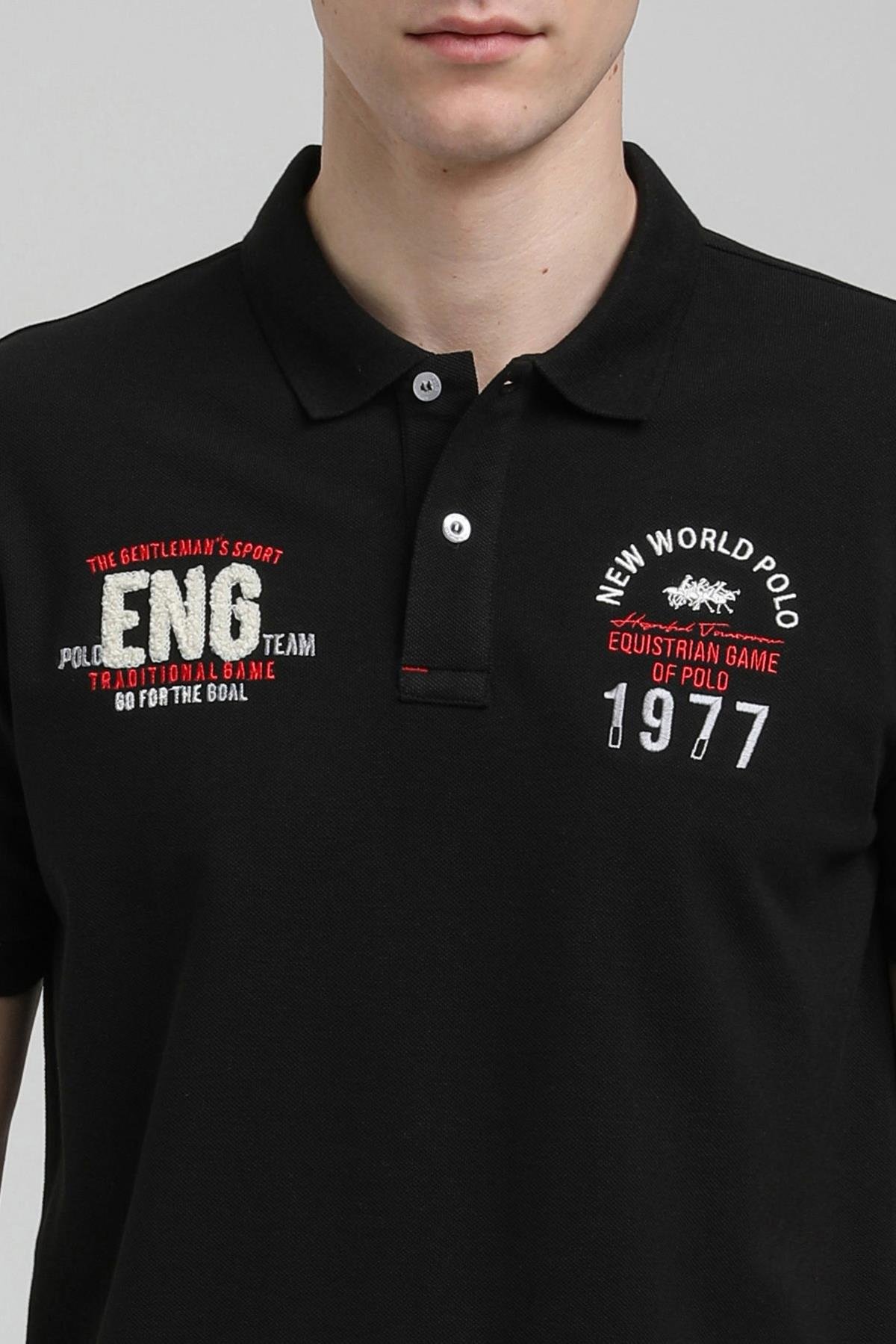 New World Polo Polo Yaka Siyah Regular Custom Polo 23SSM10256