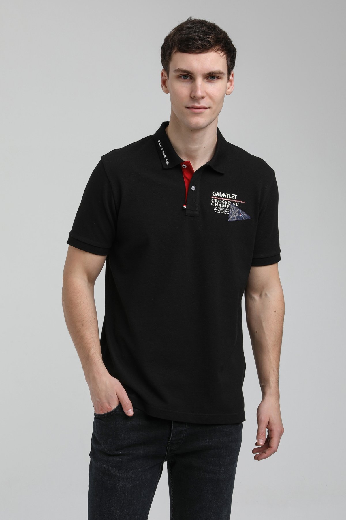 New World Polo Polo Yaka Siyah Regular Custom Polo 23SSM10255