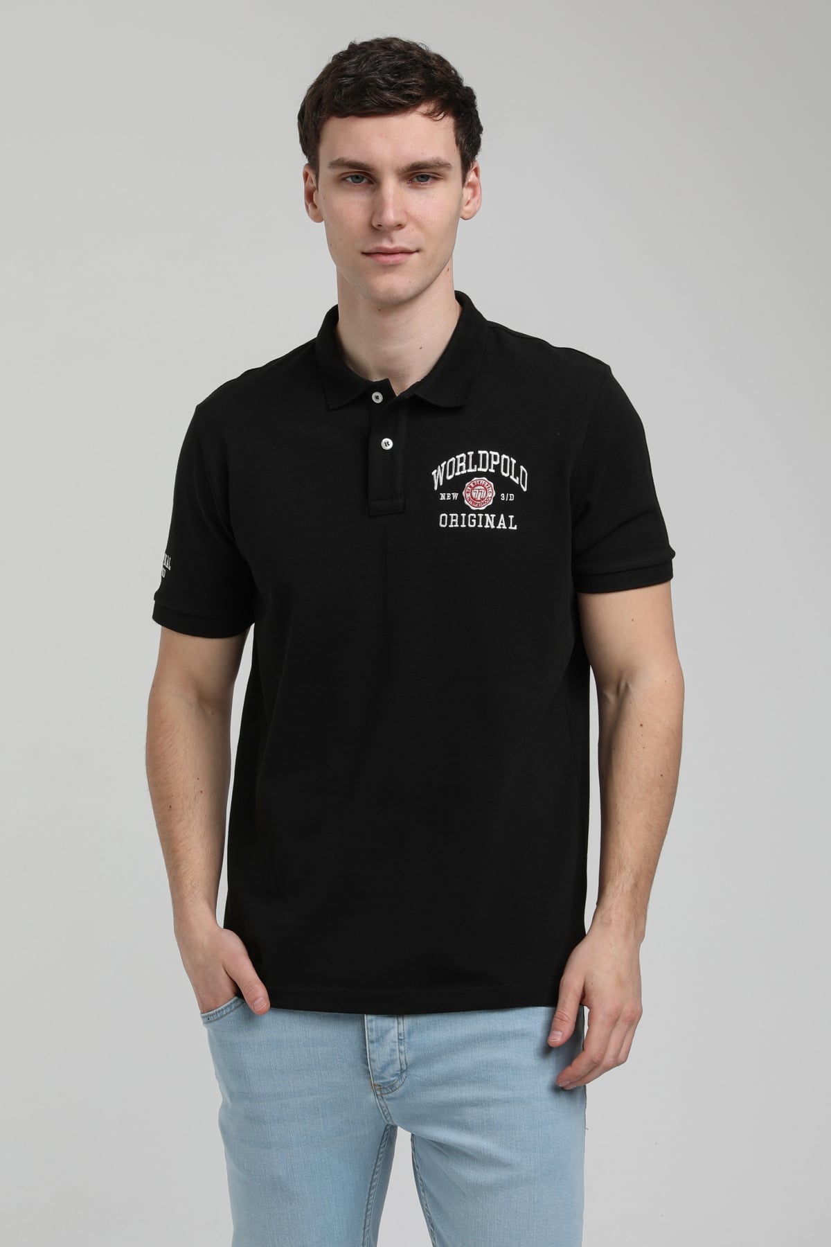 New World Polo Polo Yaka Siyah Regular Custom Polo 23SSM10250