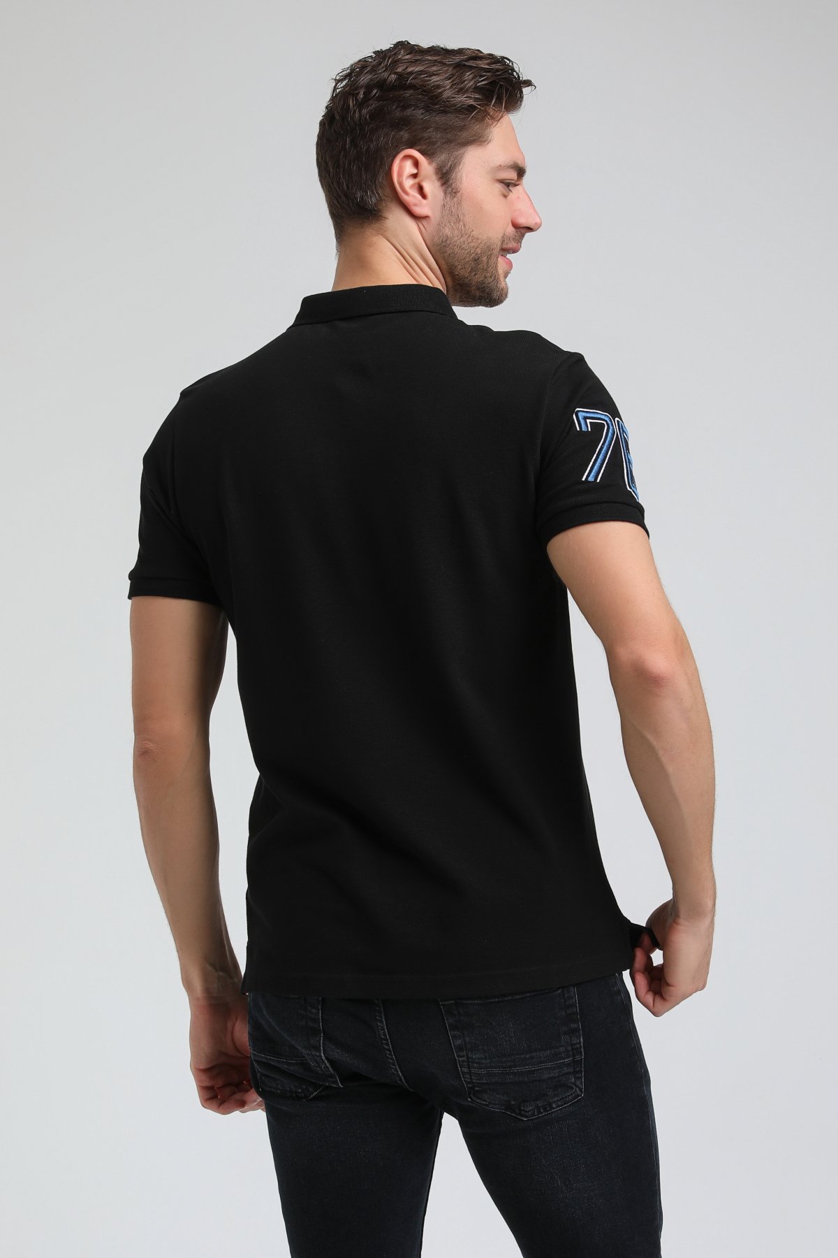 New World Polo Polo Yaka Siyah Regular Custom Polo 23SSM10254