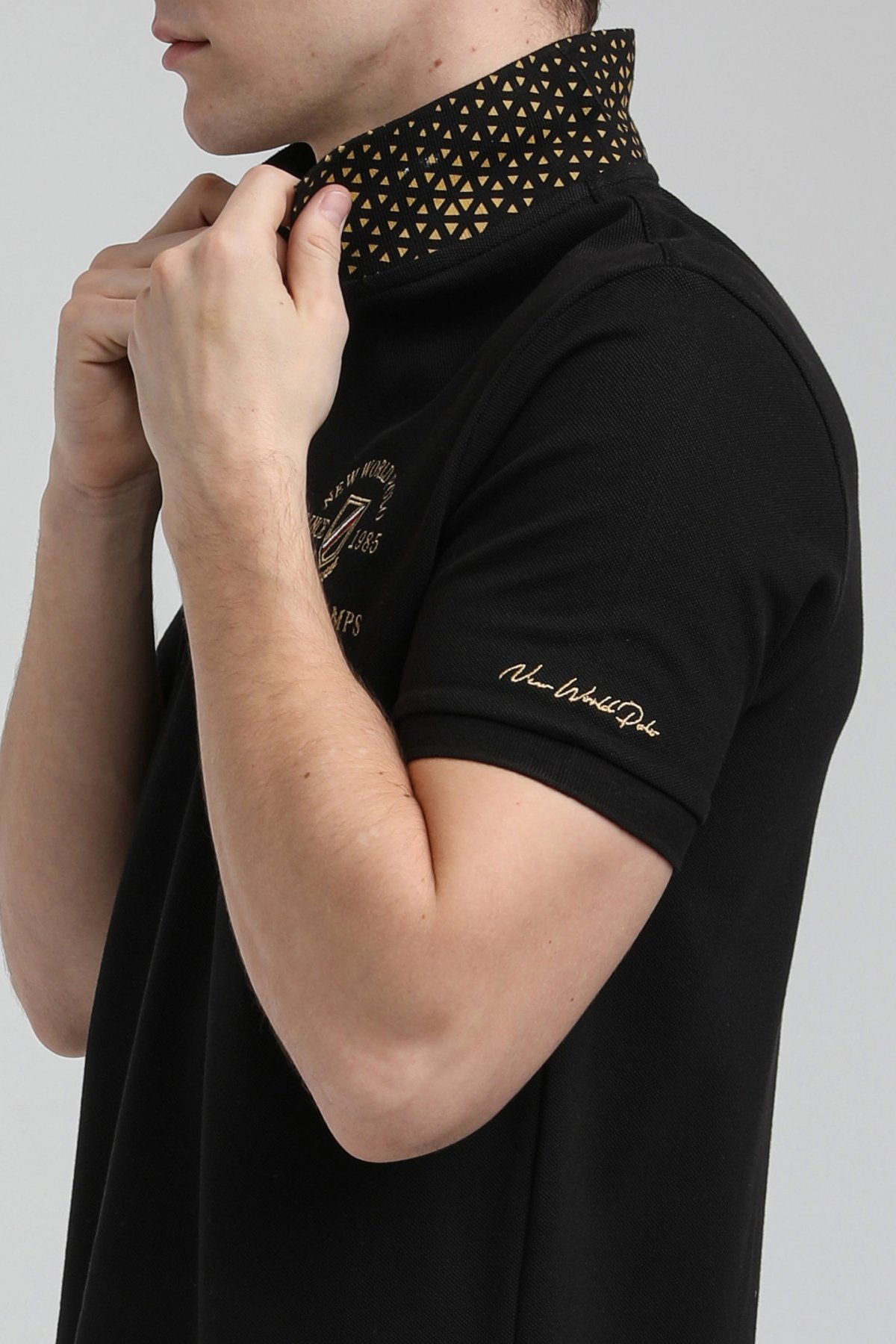 New World Polo Polo Yaka Siyah Regular Custom Polo 23SSM10251