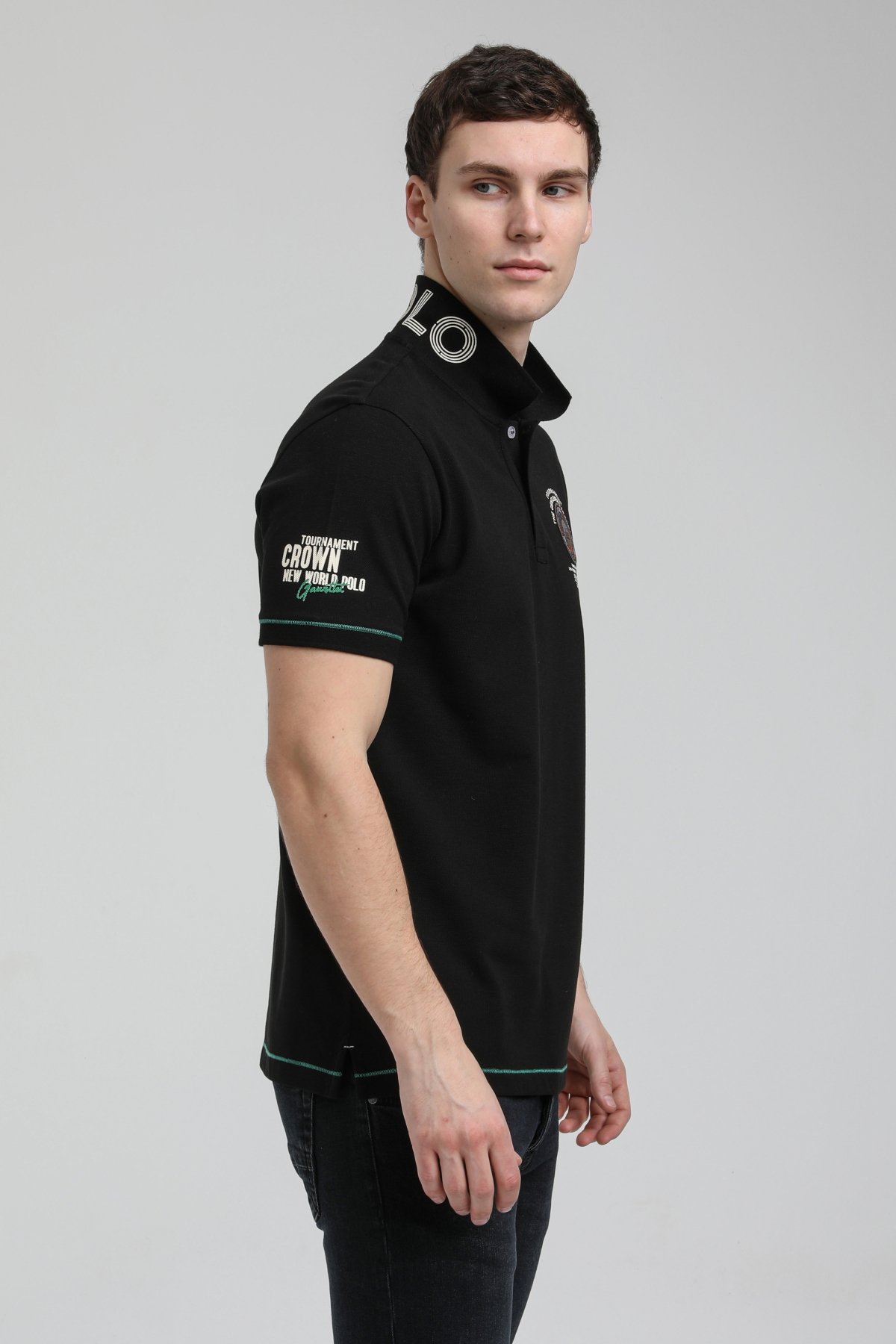 New World Polo Polo Yaka Siyah Slim Fit Polo 23SSM10258